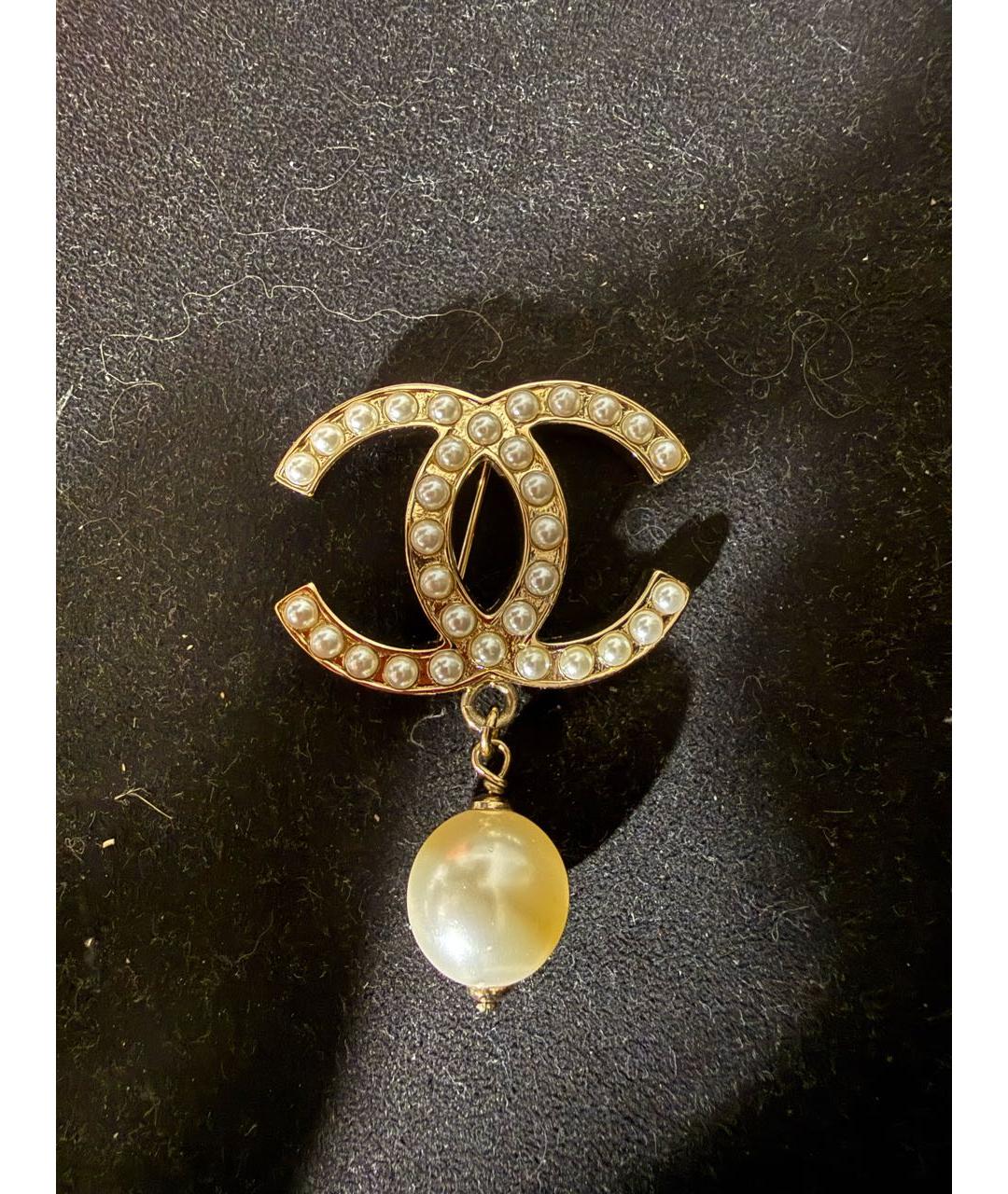 CHANEL Золотая жемчужная булавка / брошь, фото 2