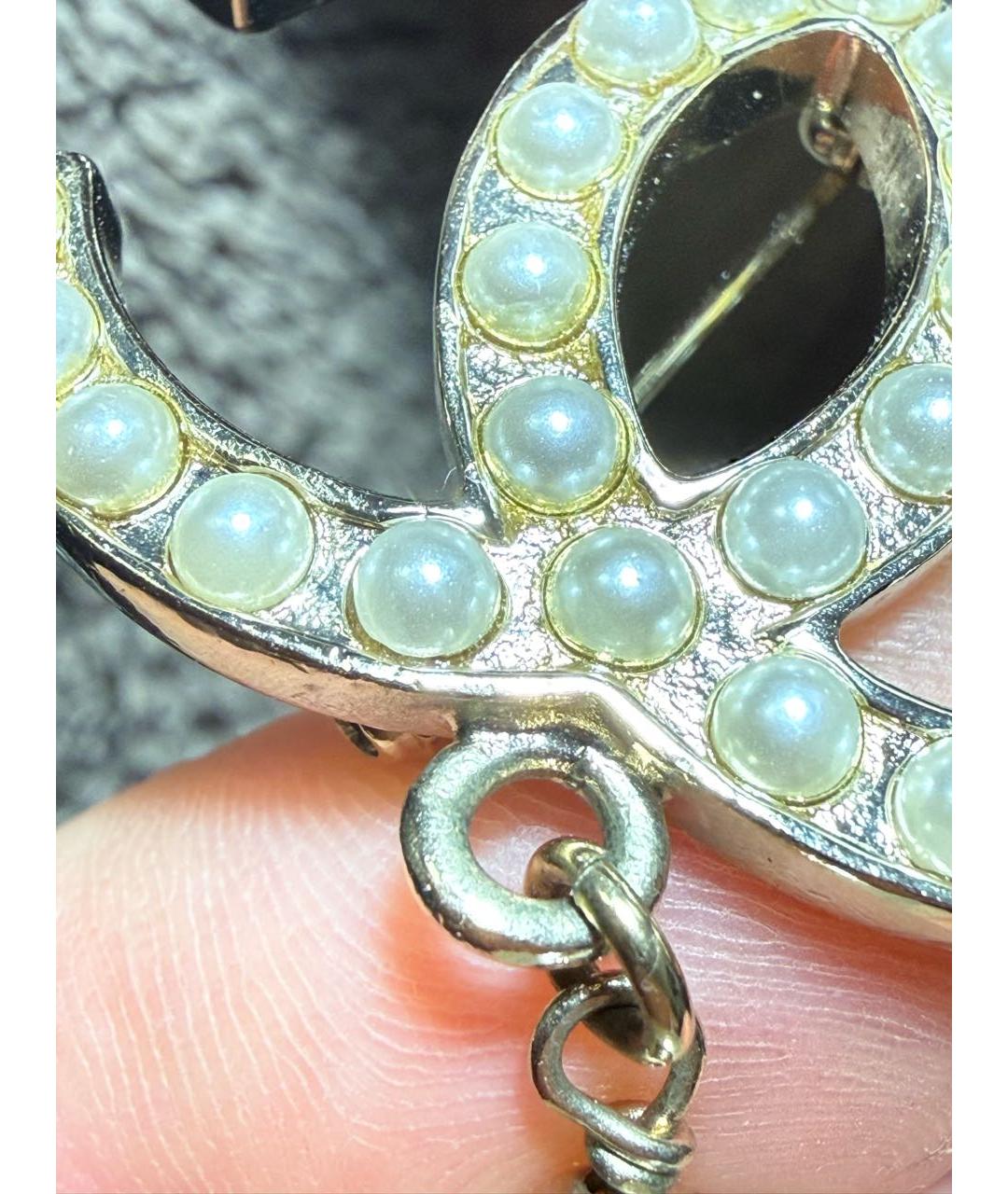 CHANEL Золотая жемчужная булавка / брошь, фото 6