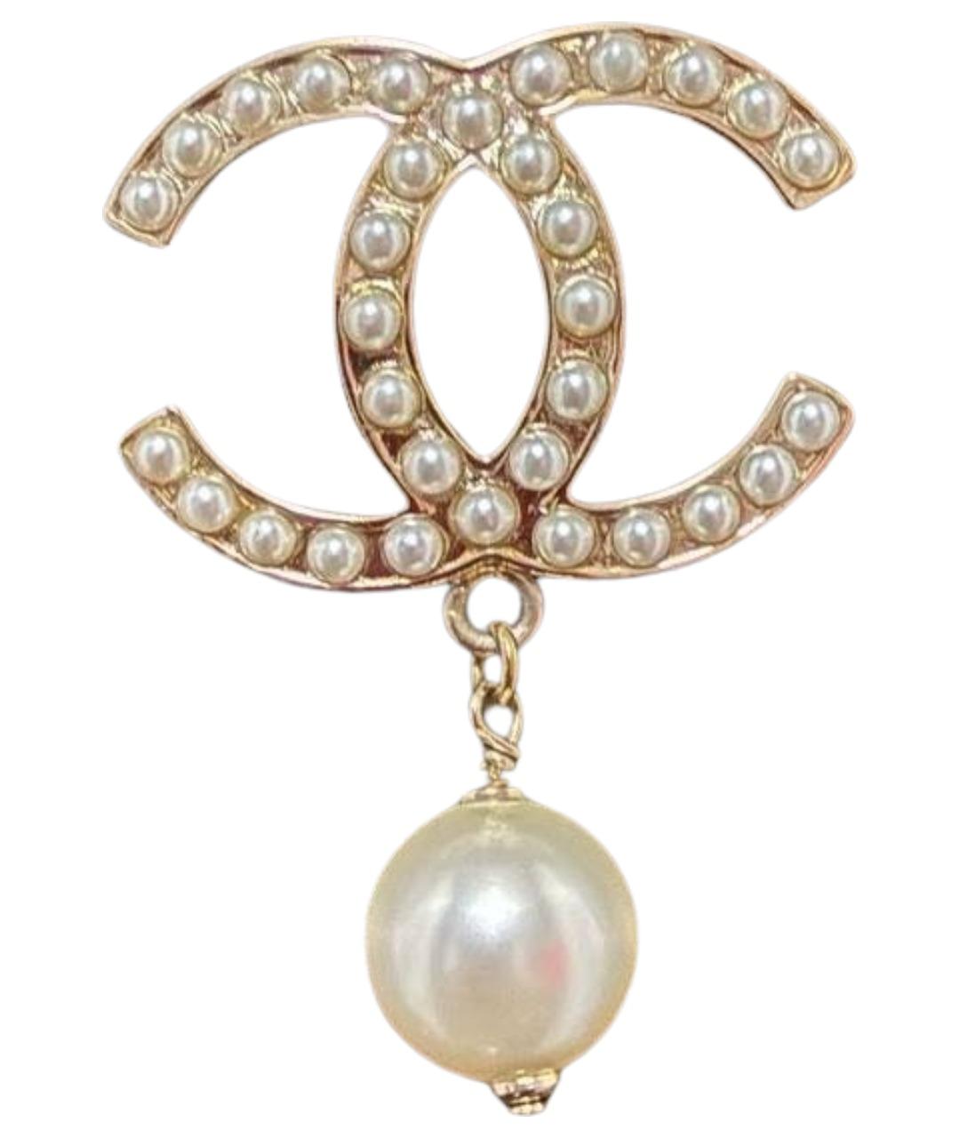CHANEL Золотая жемчужная булавка / брошь, фото 1