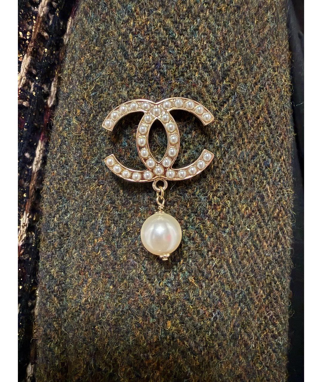 CHANEL Золотая жемчужная булавка / брошь, фото 9