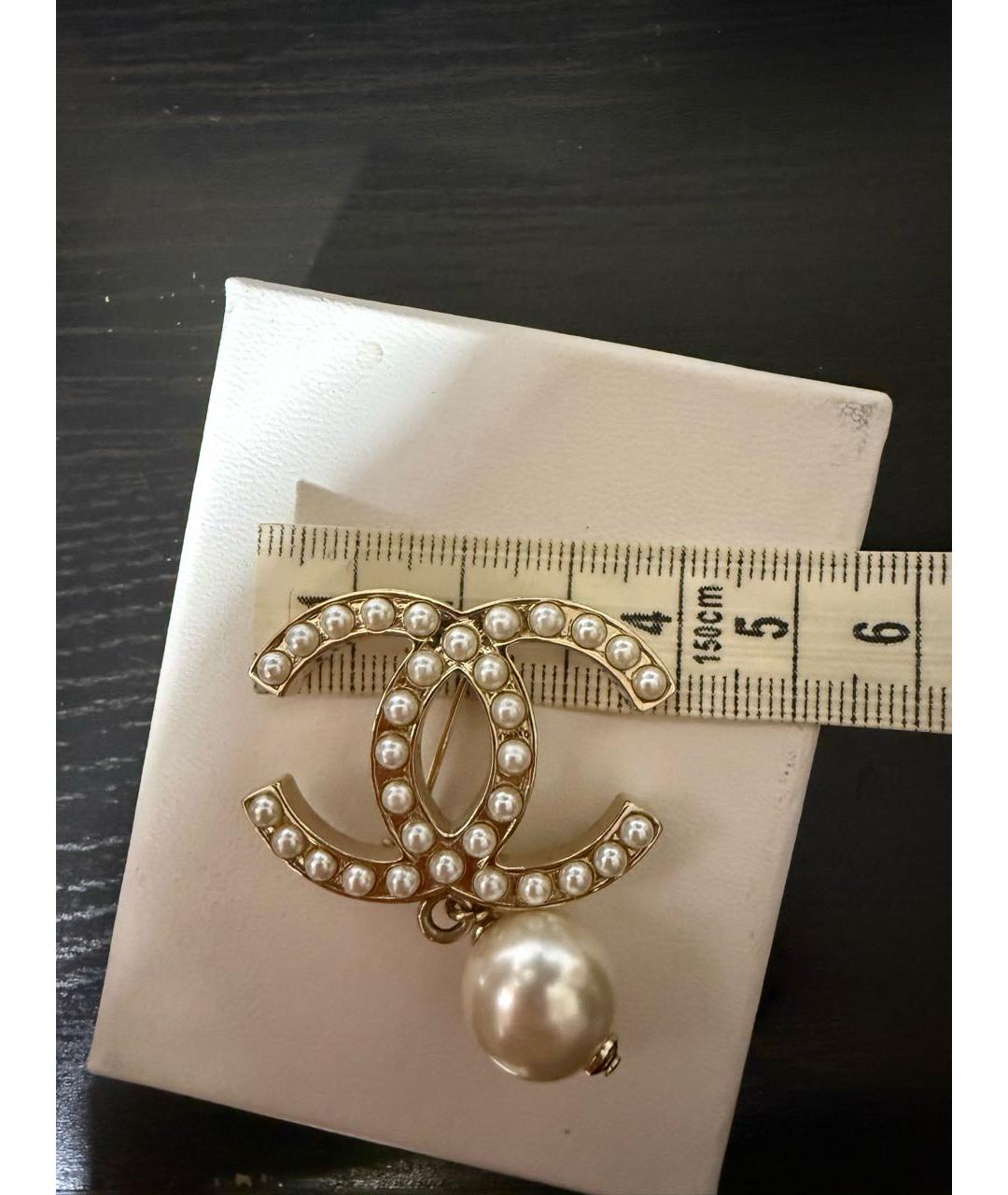 CHANEL Золотая жемчужная булавка / брошь, фото 5