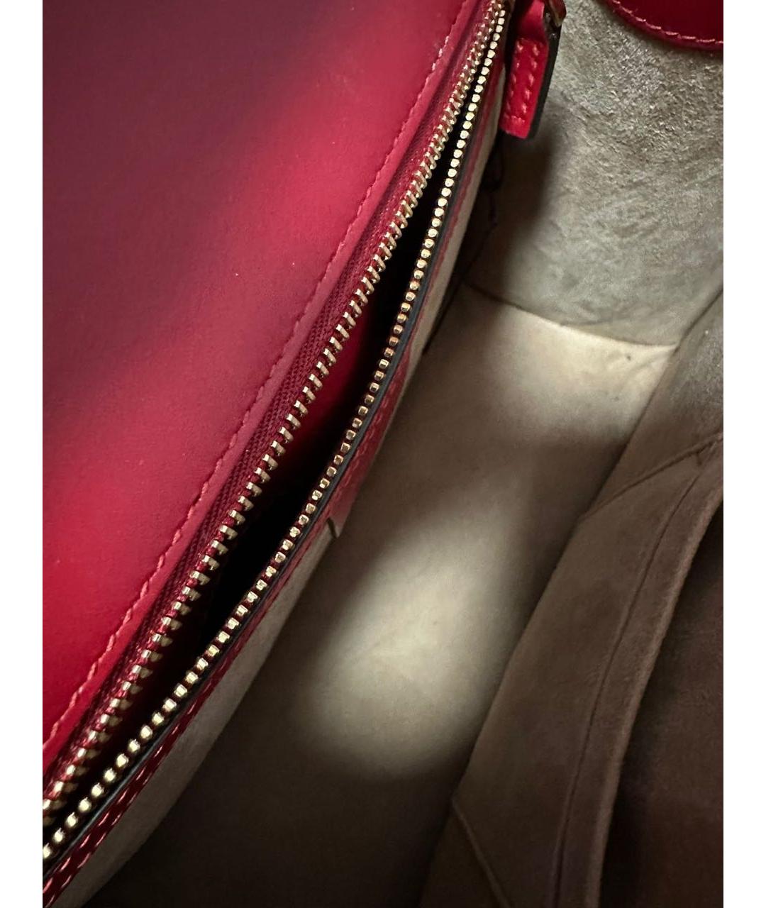 GUCCI Красная кожаная сумка через плечо, фото 5