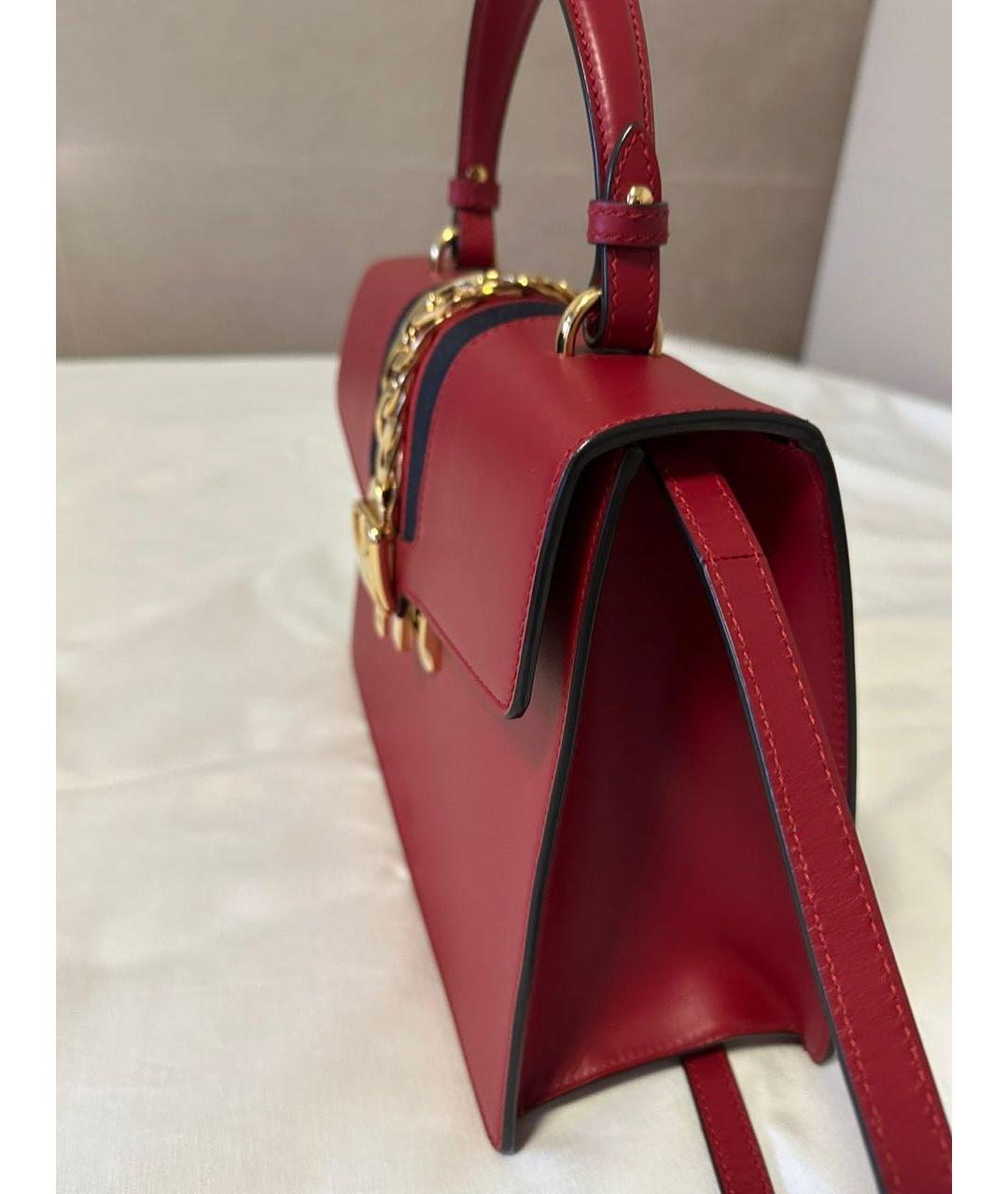 GUCCI Красная кожаная сумка через плечо, фото 2