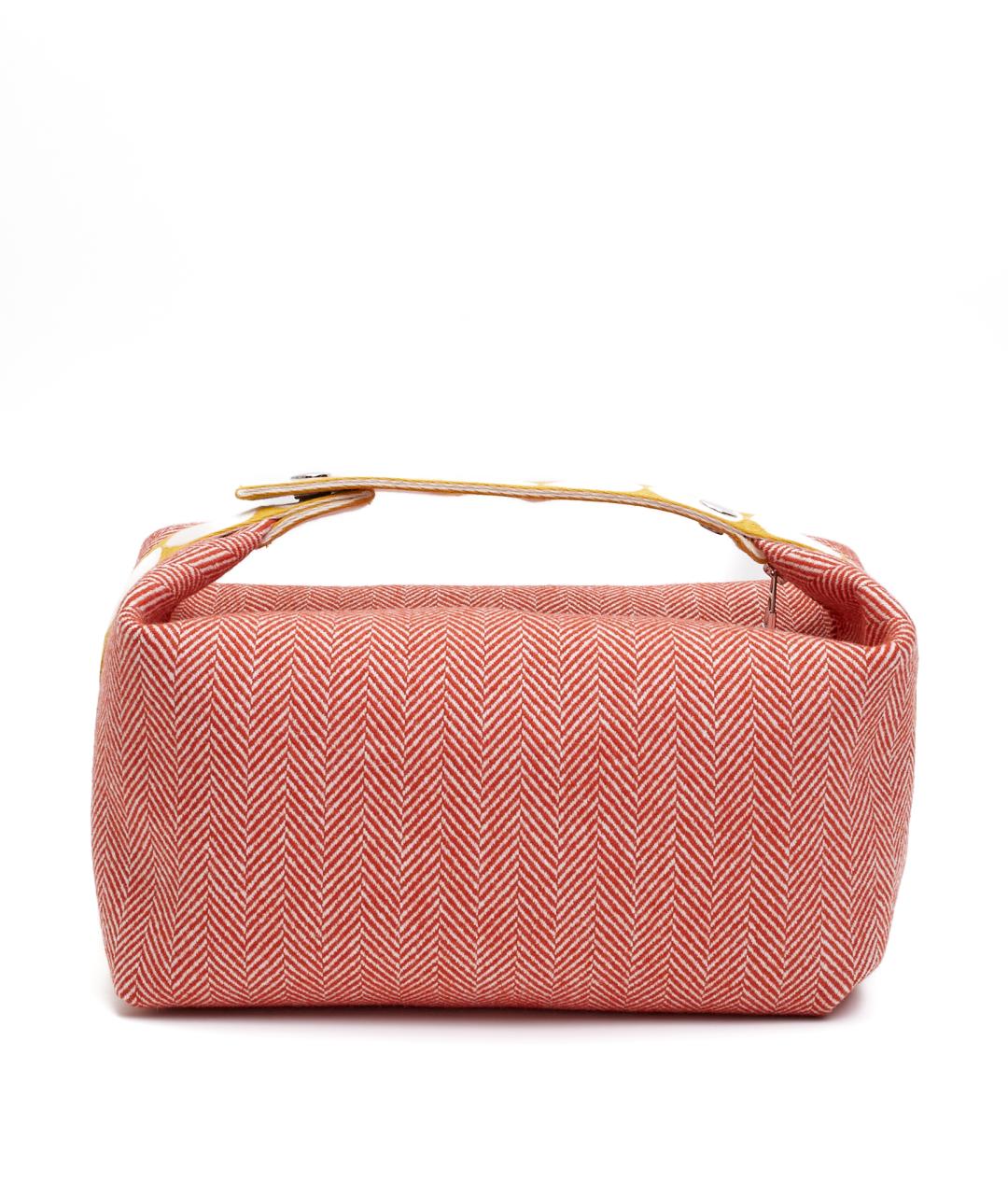HERMES Красная тканевая косметичка, фото 3