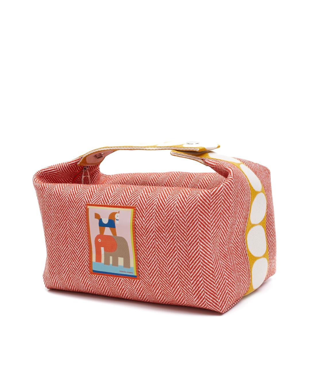 HERMES Красная тканевая косметичка, фото 2