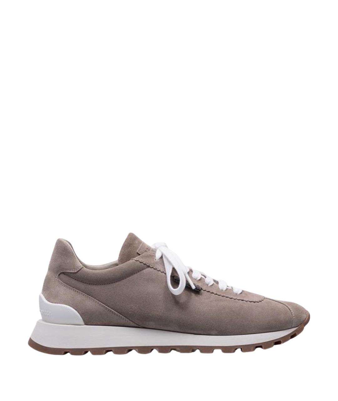 BRUNELLO CUCINELLI Бежевые замшевые кроссовки, фото 1