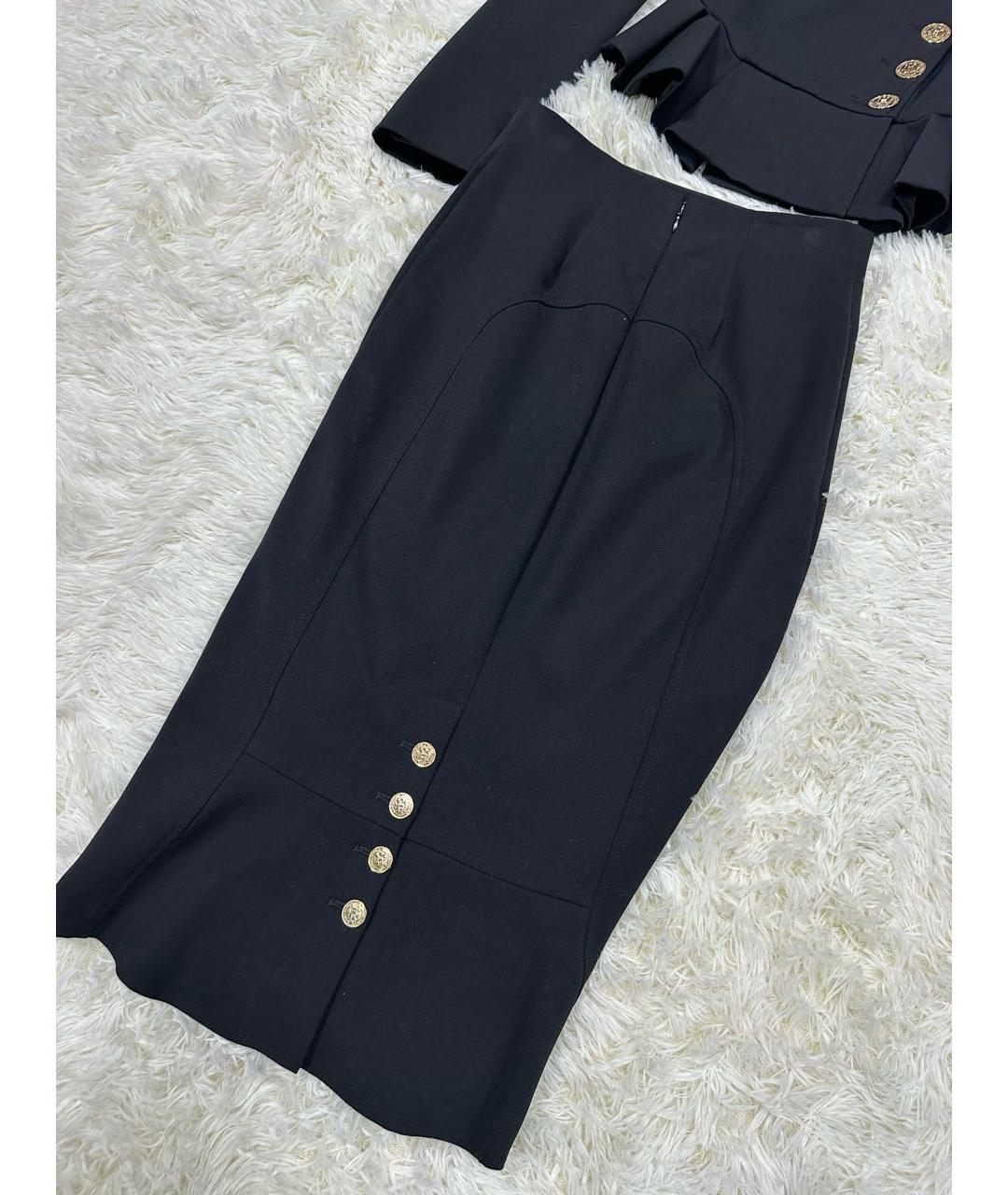 ELISABETTA FRANCHI Черный полиэстеровый костюм с юбками, фото 5