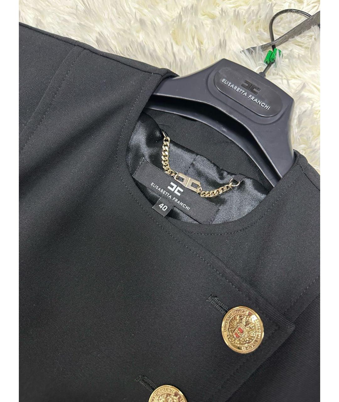 ELISABETTA FRANCHI Черный полиэстеровый костюм с юбками, фото 3