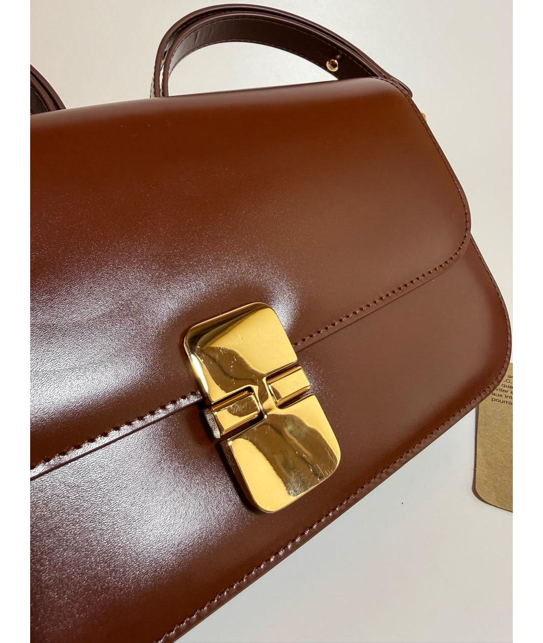 A.P.C. Коричневая кожаная сумка через плечо, фото 5