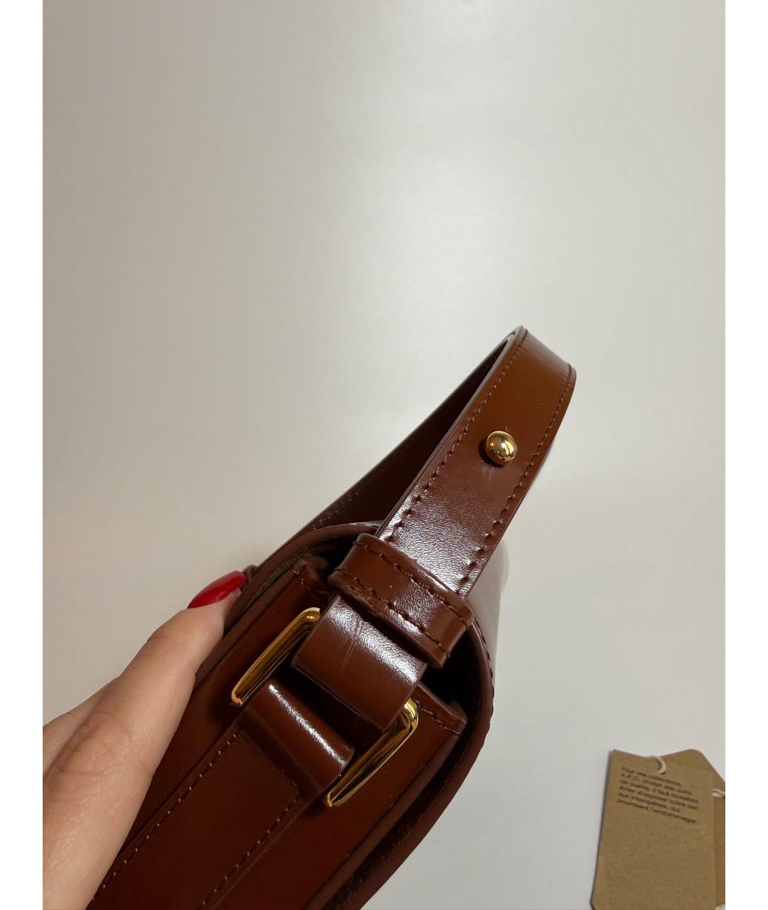 A.P.C. Коричневая кожаная сумка через плечо, фото 6