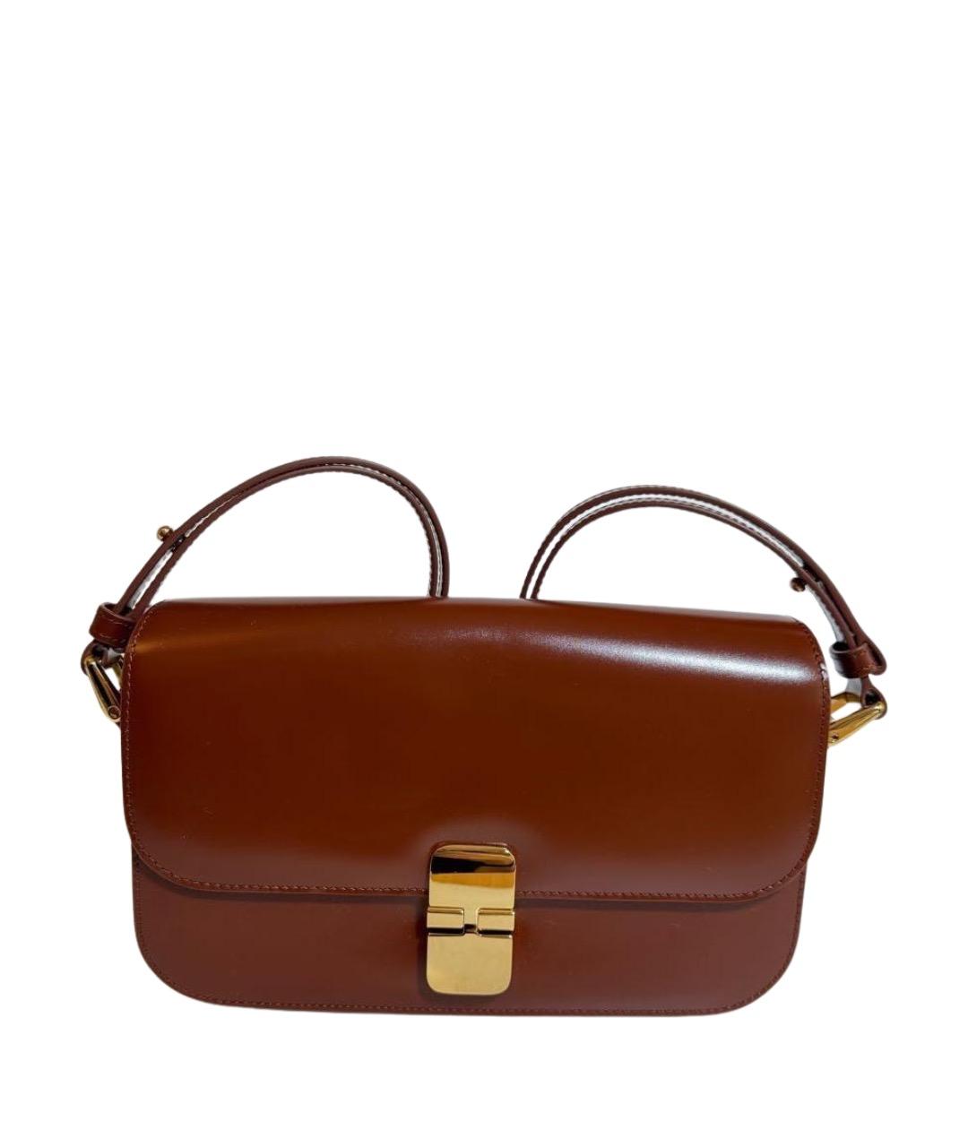 A.P.C. Коричневая кожаная сумка через плечо, фото 1
