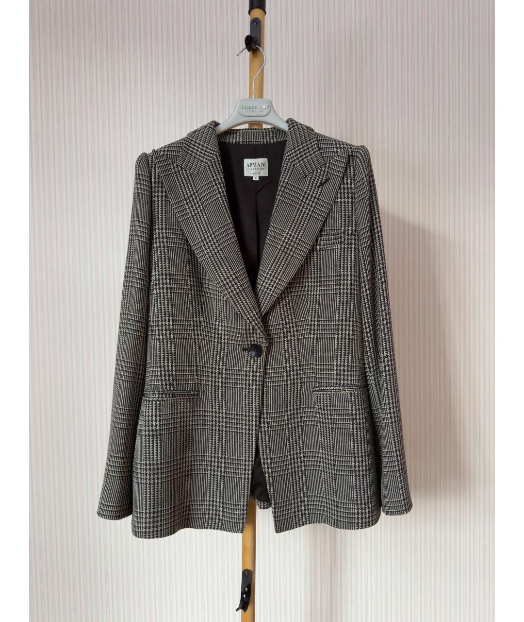 ARMANI COLLEZIONI Черный шерстяной жакет/пиджак, фото 6