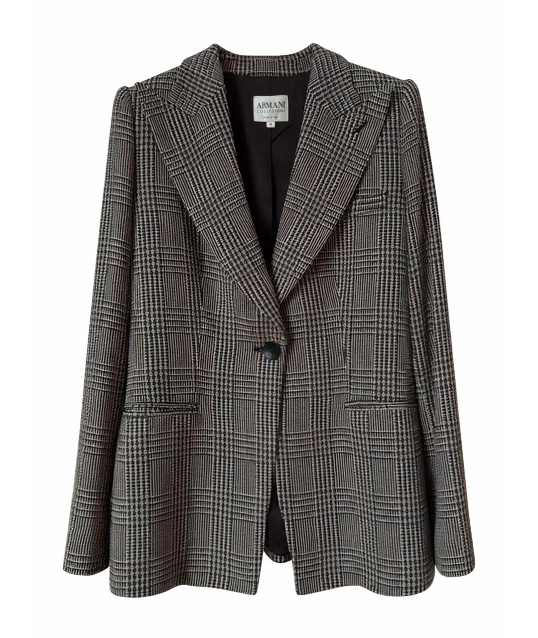 ARMANI COLLEZIONI Черный шерстяной жакет/пиджак, фото 1