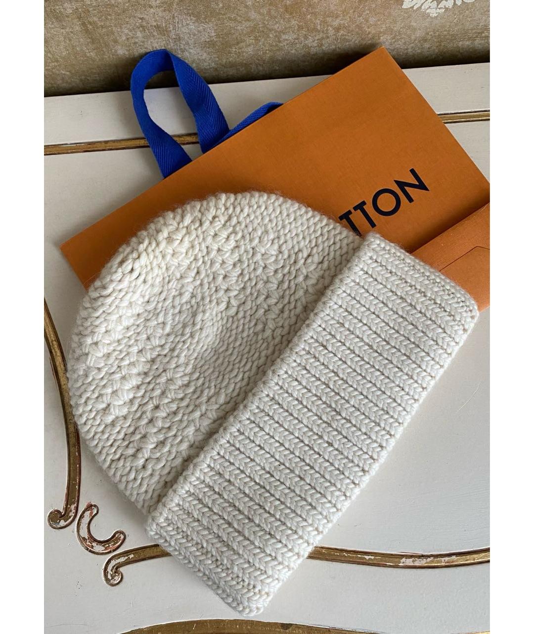 LOUIS VUITTON Бежевая шерстяная шапка, фото 2