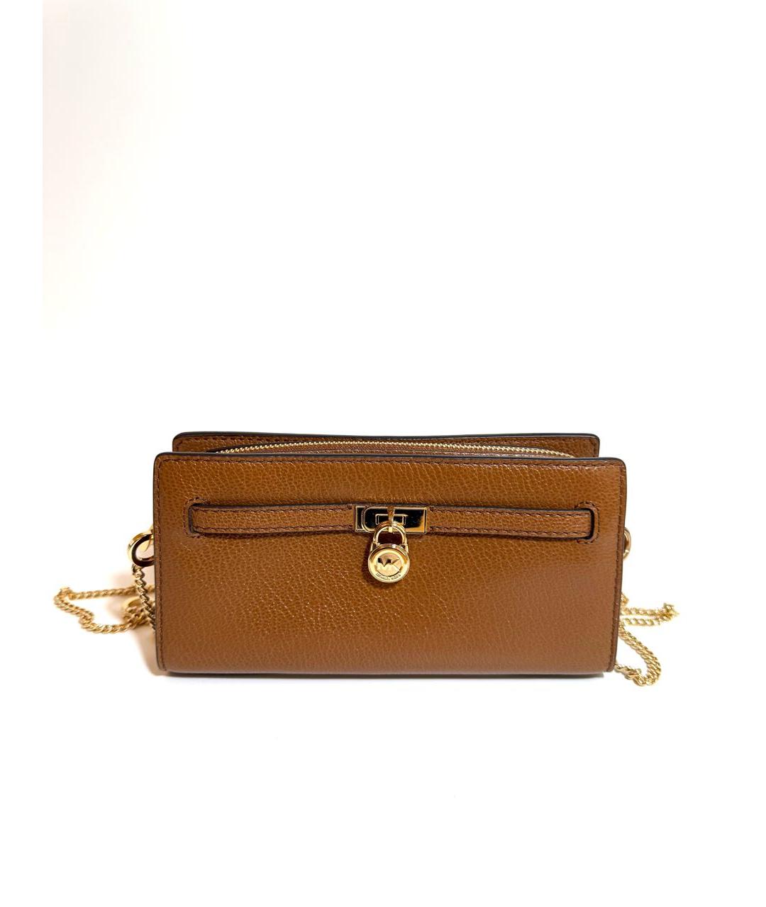 MICHAEL KORS Коричневая кожаная сумка через плечо, фото 7