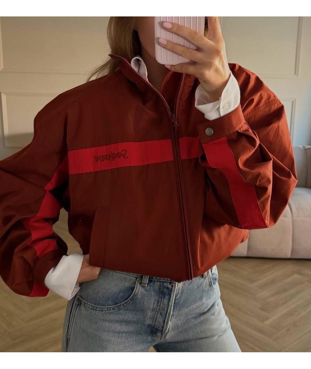 SAINT LAURENT Бордовая куртка, фото 2