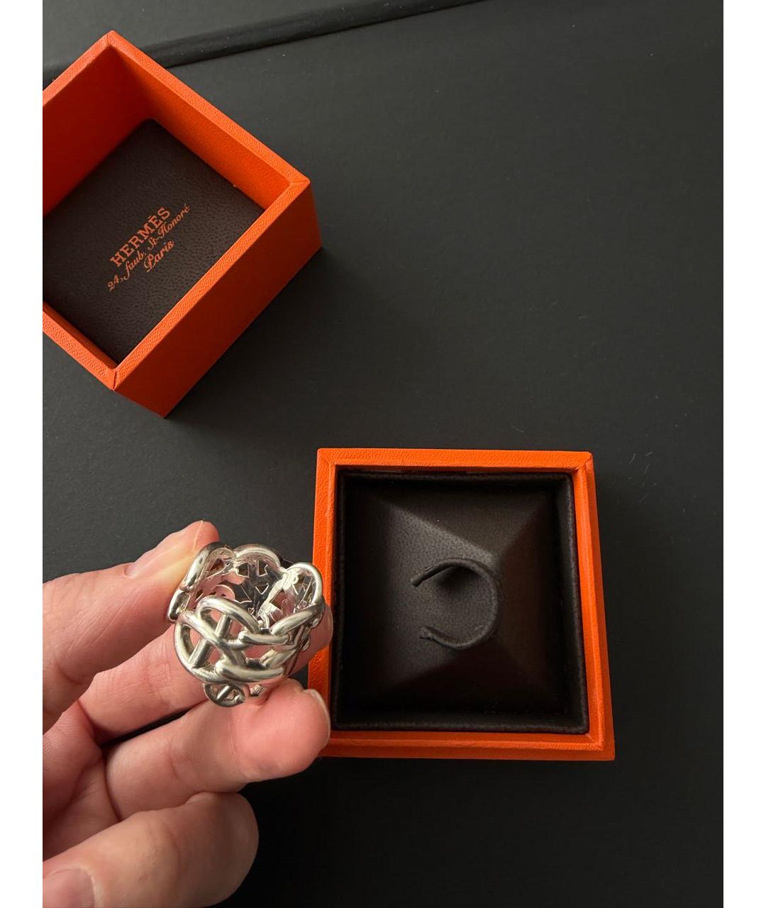 HERMES Серебряное серебряное кольцо, фото 6