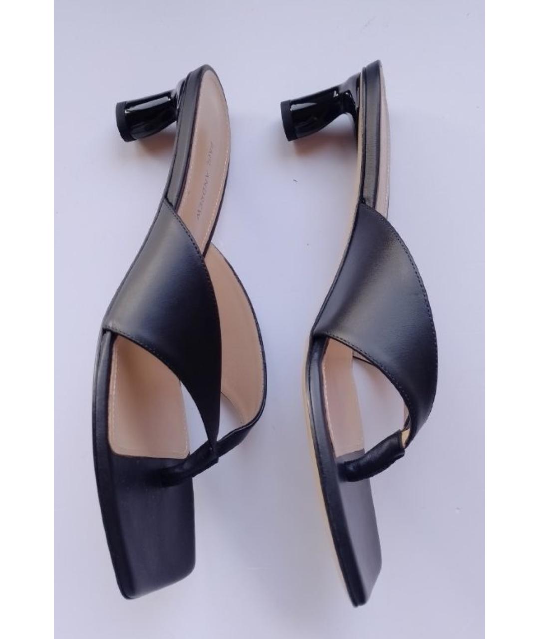 PAUL ANDREW Черные кожаные мюли, фото 5