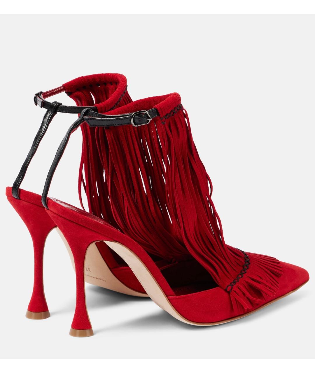 MANOLO BLAHNIK Красные замшевые туфли, фото 5