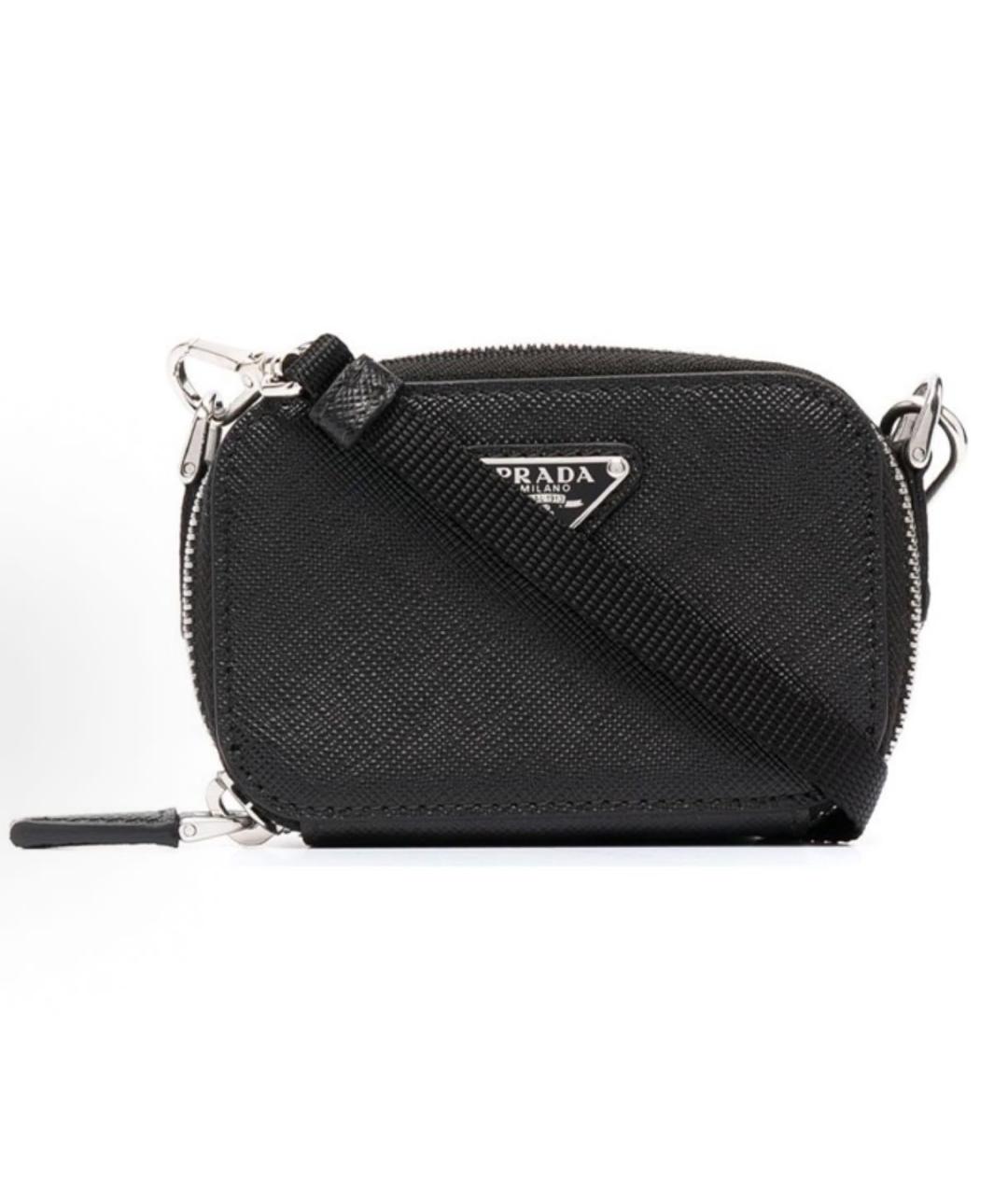 PRADA Черная кожаная сумка через плечо, фото 9