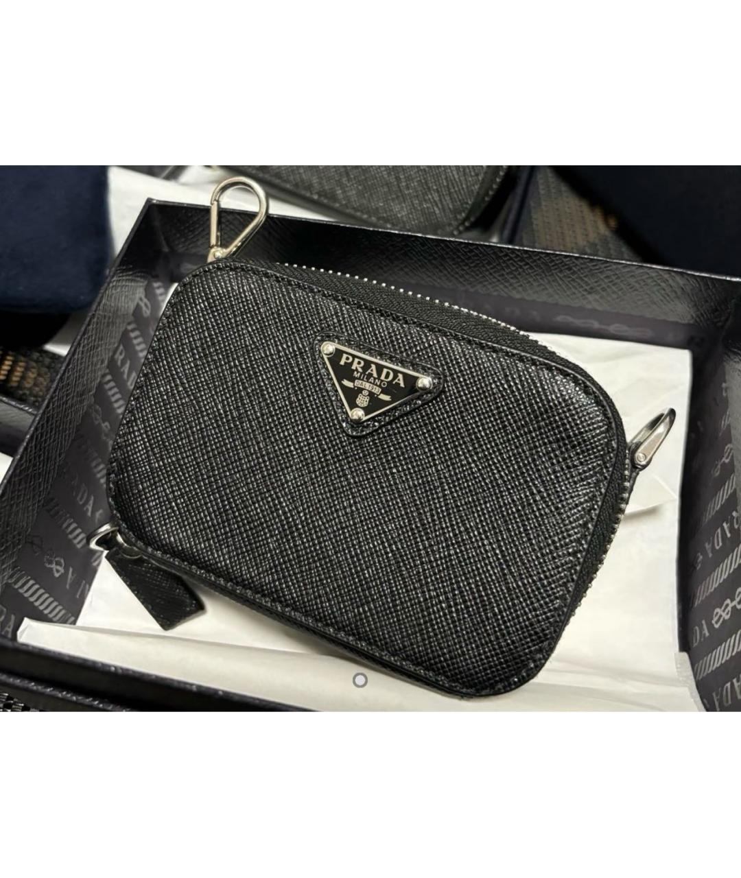 PRADA Черная кожаная сумка через плечо, фото 6