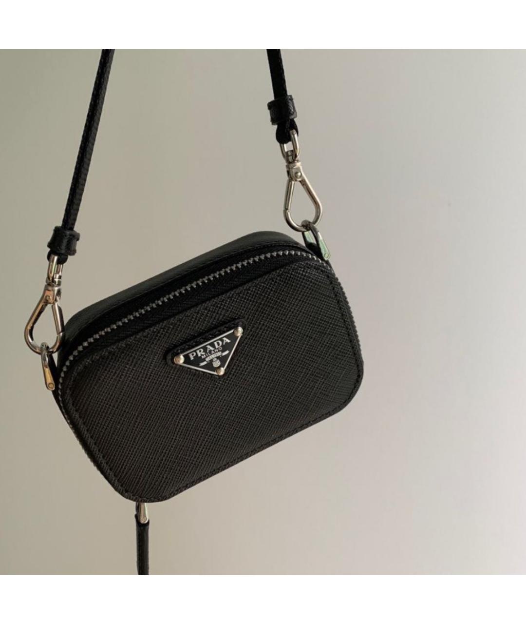 PRADA Черная кожаная сумка через плечо, фото 7