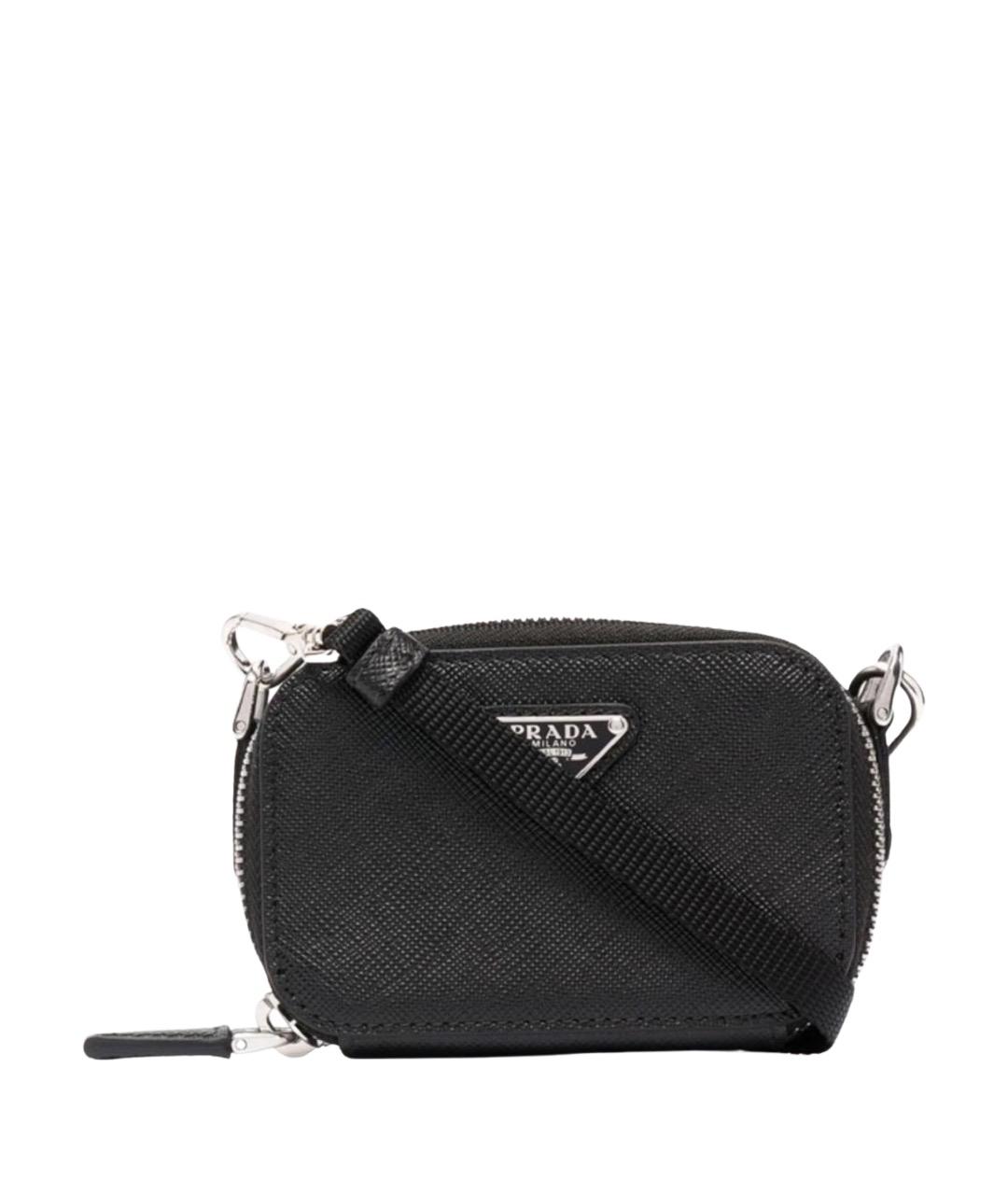 PRADA Черная кожаная сумка через плечо, фото 1