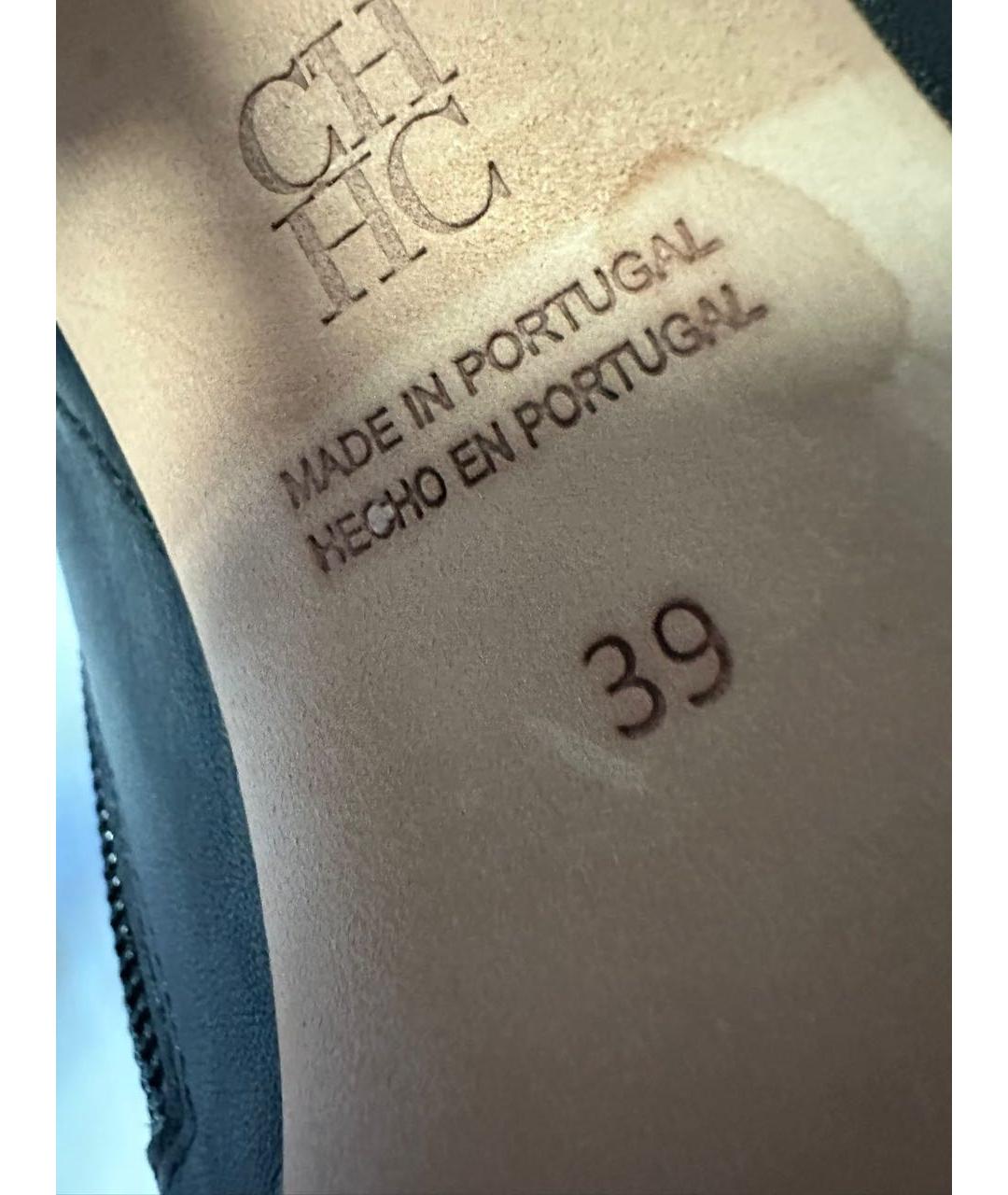 CAROLINA HERRERA Черные кожаные сапоги, фото 5