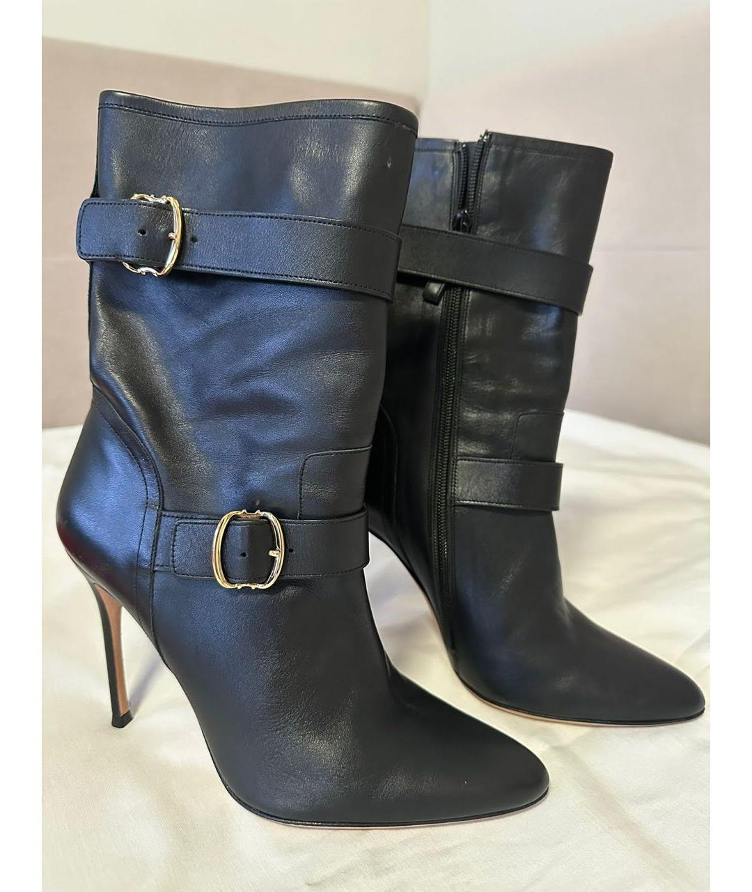 CAROLINA HERRERA Черные кожаные сапоги, фото 7