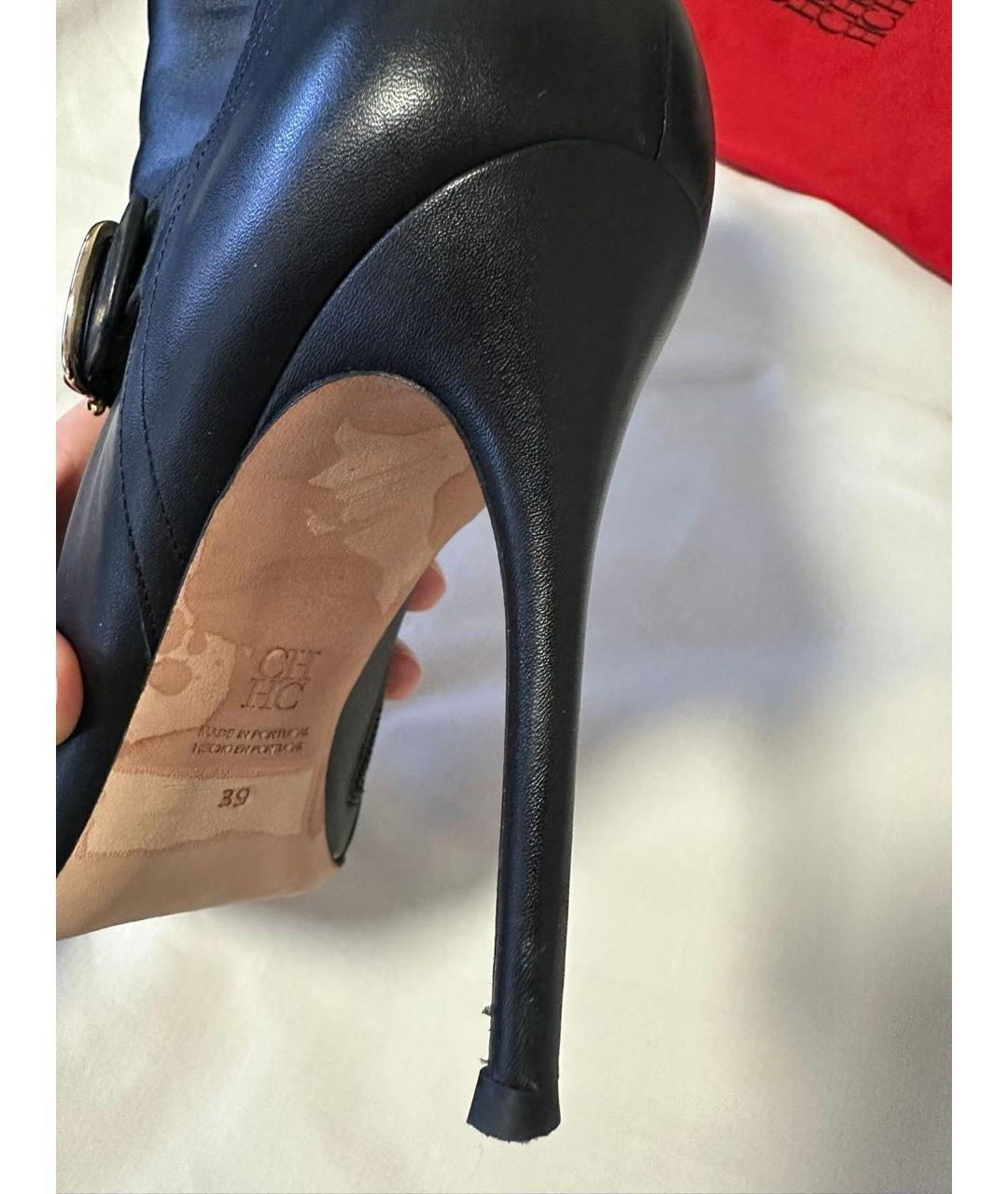 CAROLINA HERRERA Черные кожаные сапоги, фото 3