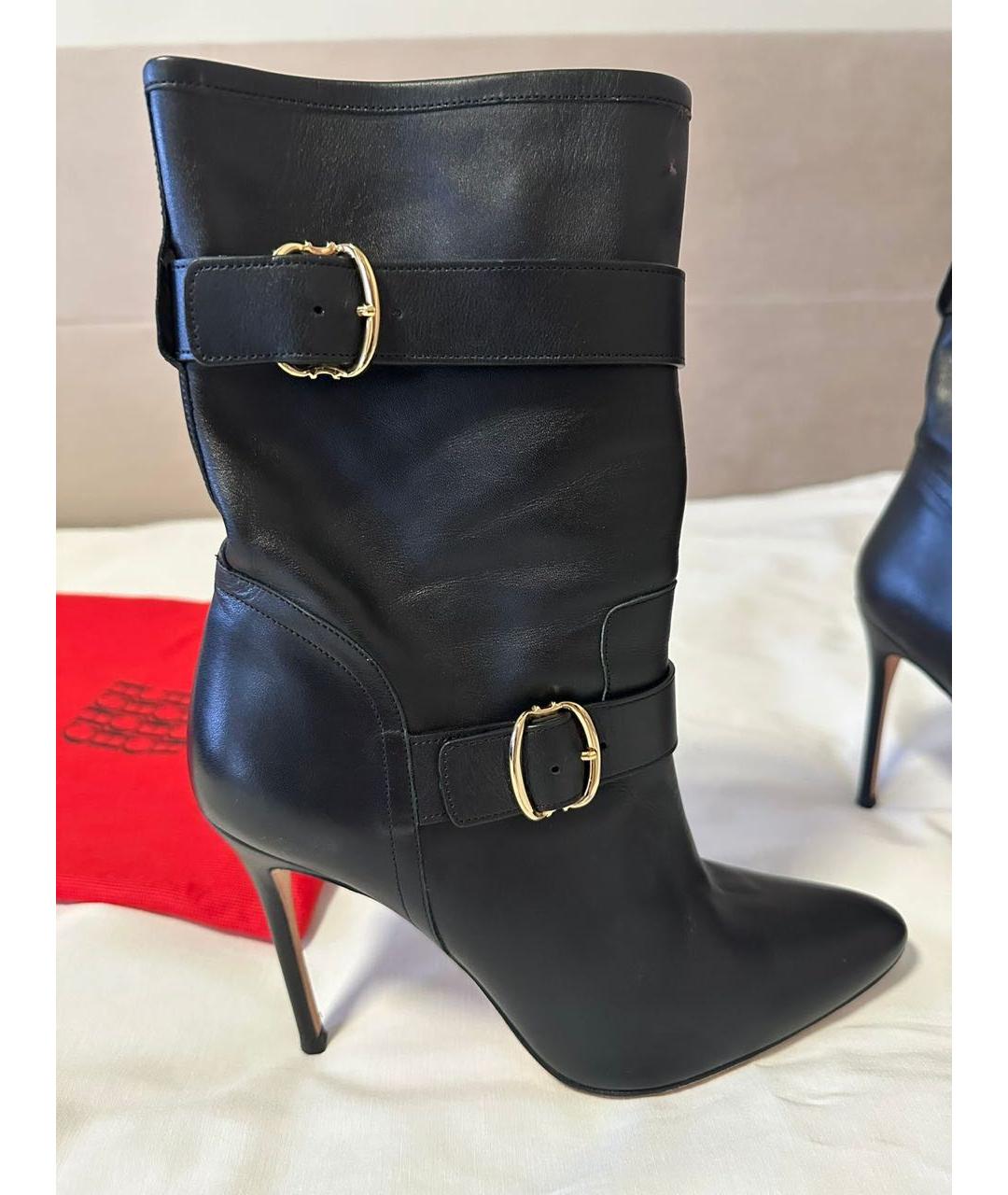 CAROLINA HERRERA Черные кожаные сапоги, фото 2