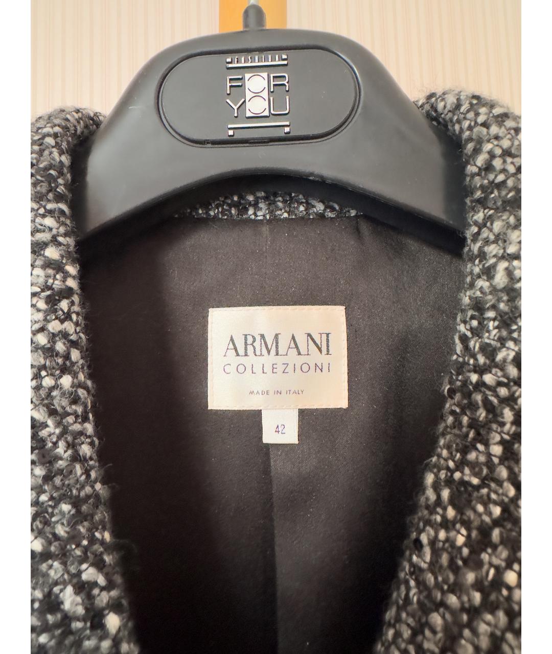 ARMANI COLLEZIONI Серый шерстяной жакет/пиджак, фото 3