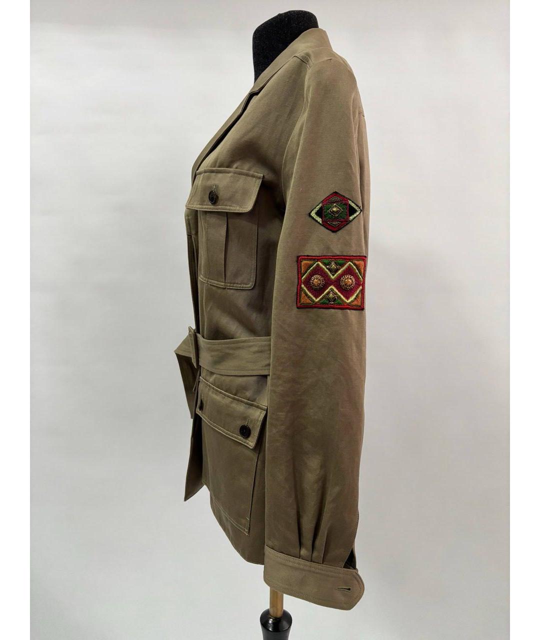 SAINT LAURENT Хаки хлопковый жакет/пиджак, фото 8