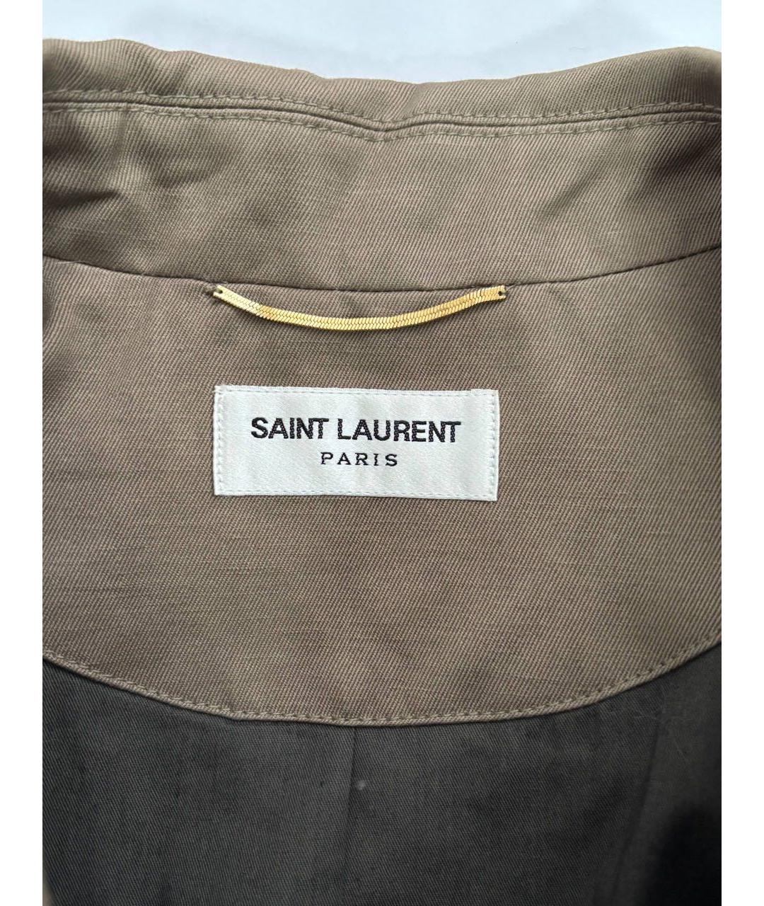 SAINT LAURENT Хаки хлопковый жакет/пиджак, фото 3