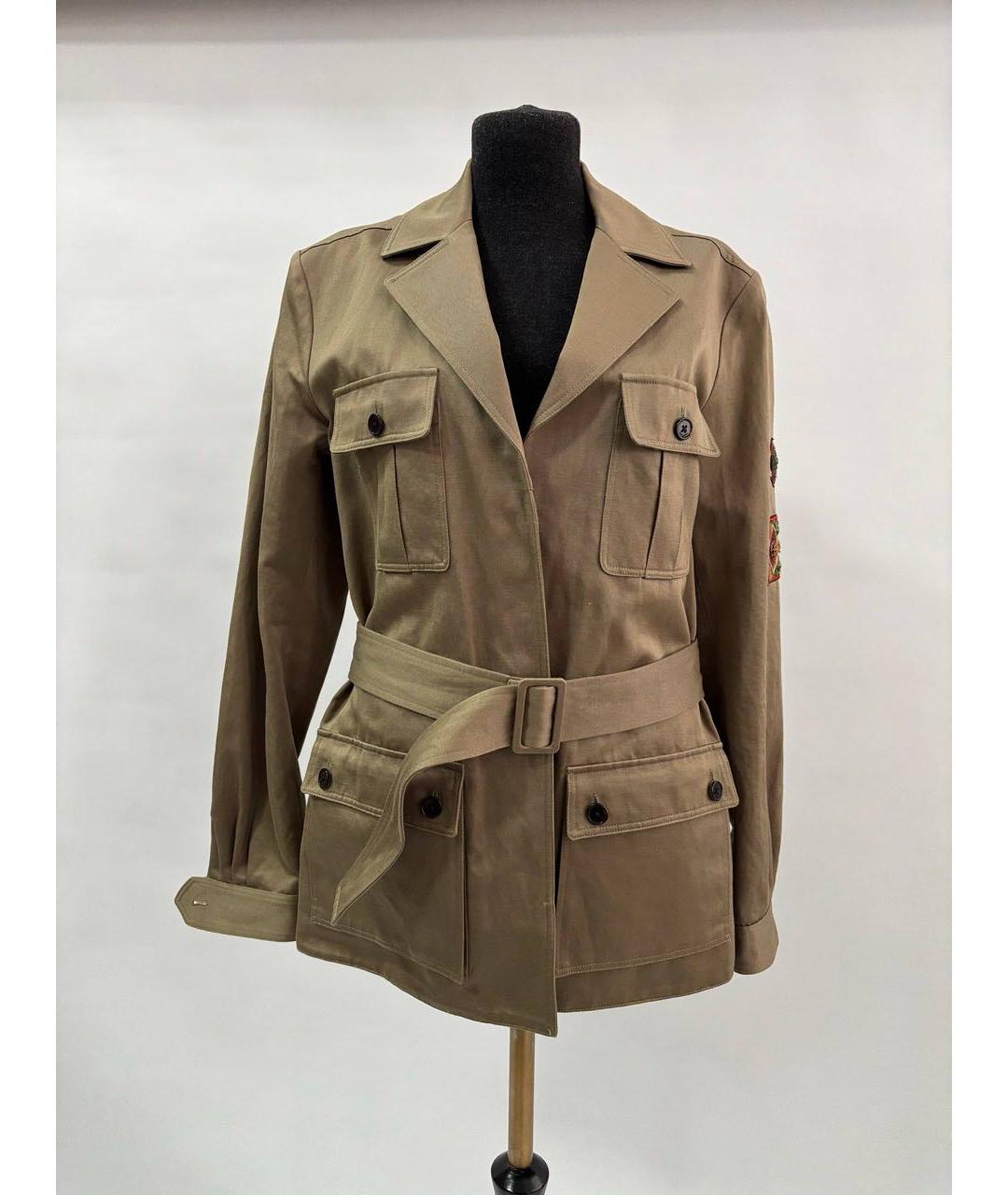 SAINT LAURENT Хаки хлопковый жакет/пиджак, фото 9