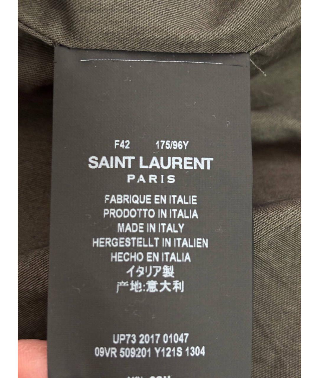 SAINT LAURENT Хаки хлопковый жакет/пиджак, фото 4