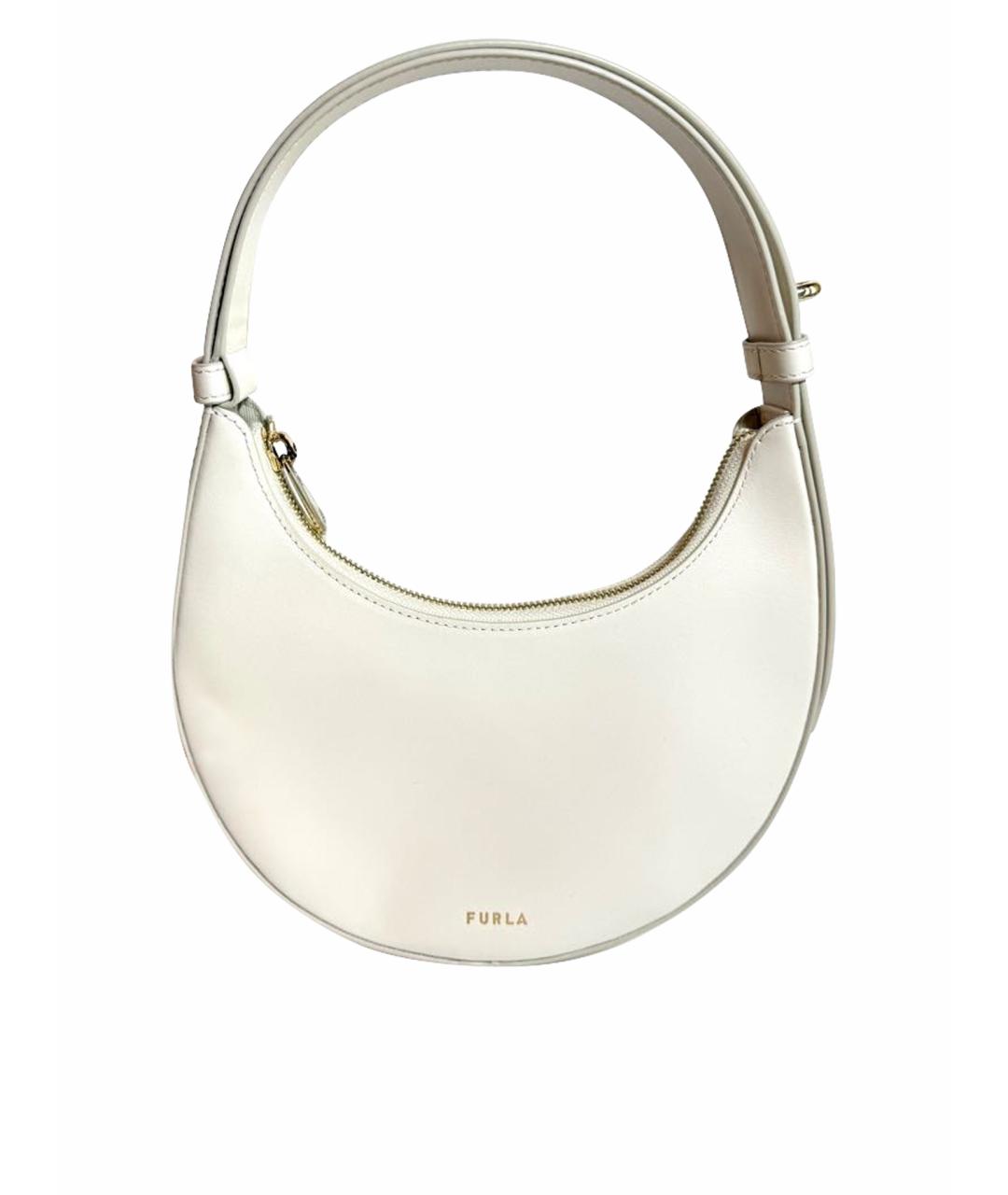 FURLA Белая кожаная сумка с короткими ручками, фото 1