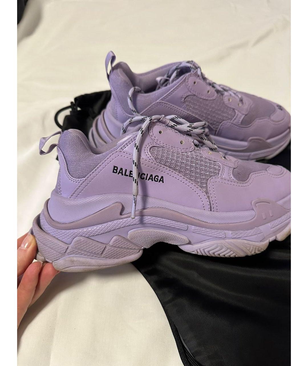 BALENCIAGA Фиолетовые текстильные кроссовки, фото 5