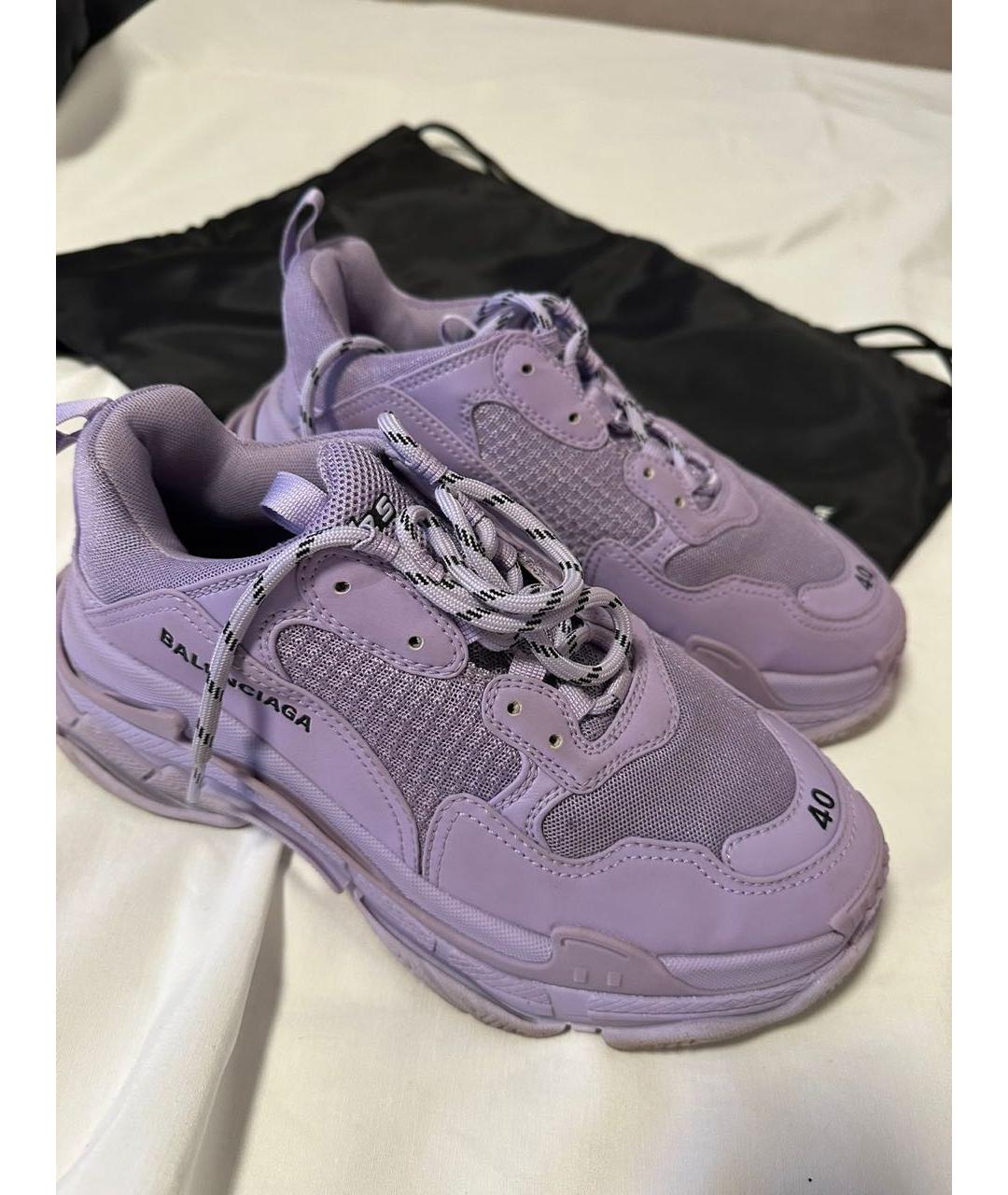 BALENCIAGA Фиолетовые текстильные кроссовки, фото 3