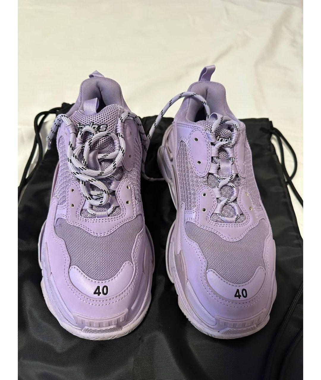 BALENCIAGA Фиолетовые текстильные кроссовки, фото 2