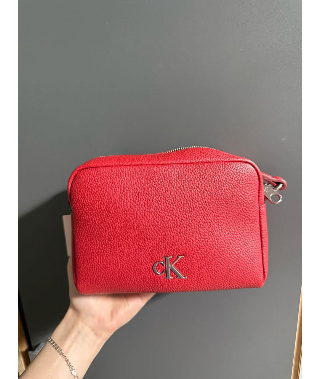 CALVIN KLEIN Красная сумка через плечо из искусственной кожи, фото 5