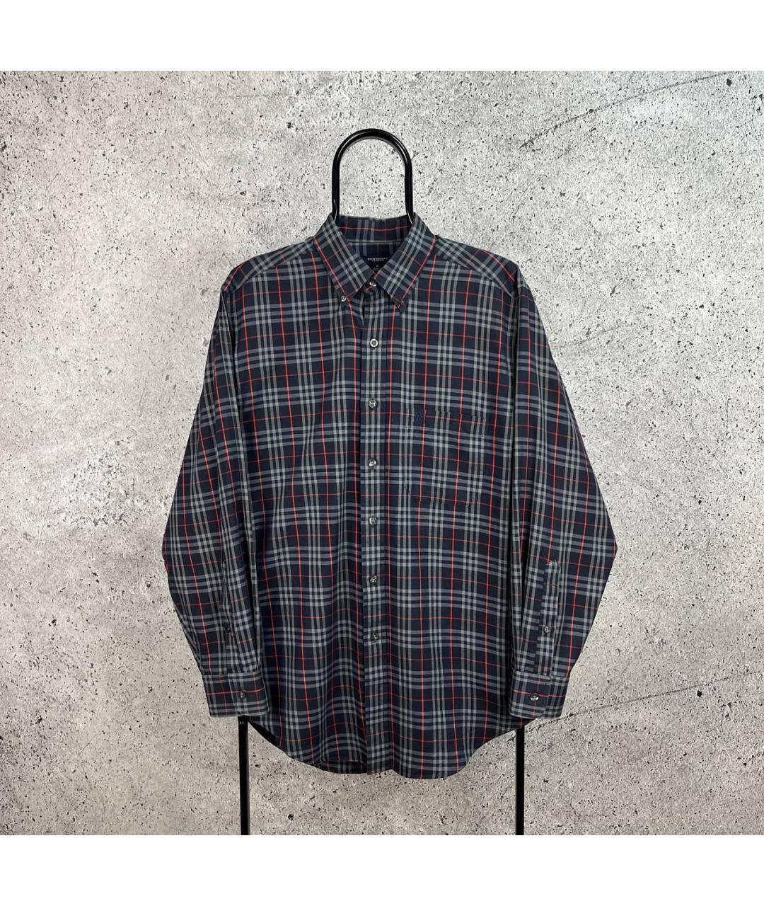 BURBERRY Синяя хлопковая классическая рубашка, фото 8