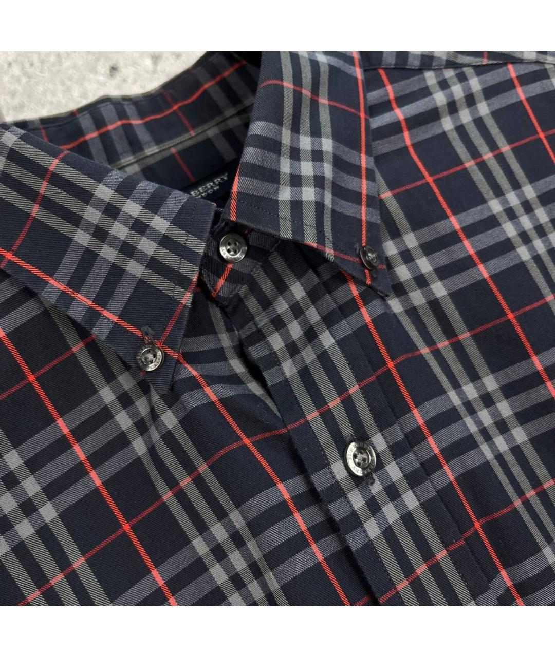BURBERRY Синяя хлопковая классическая рубашка, фото 5