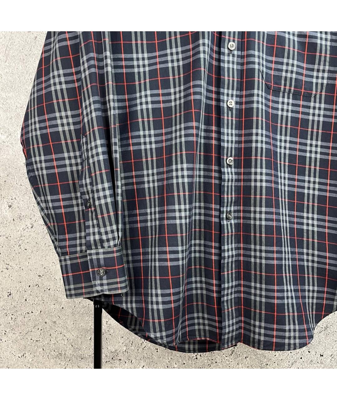 BURBERRY Синяя хлопковая классическая рубашка, фото 7