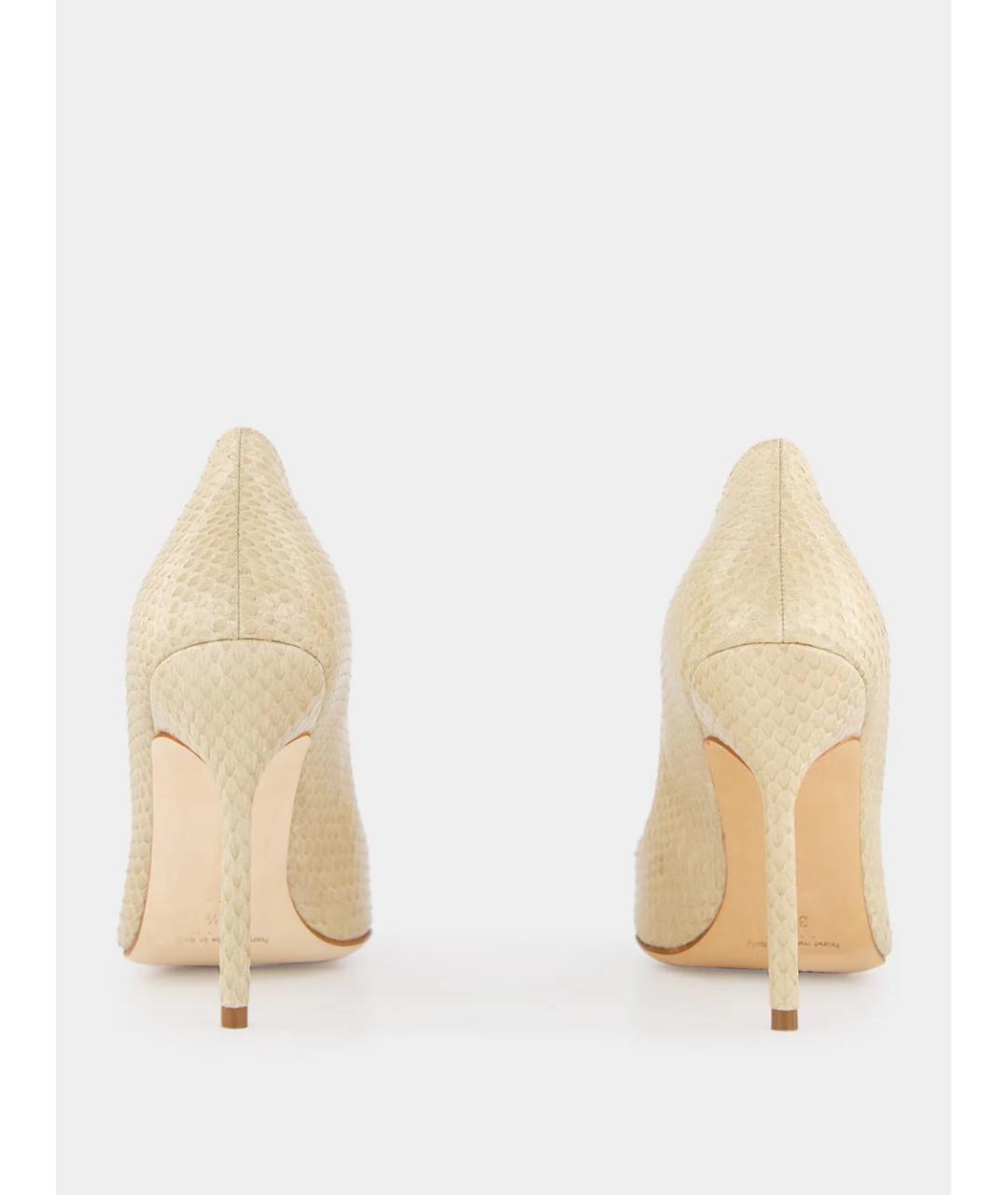 MANOLO BLAHNIK Бежевые кожаные туфли, фото 6