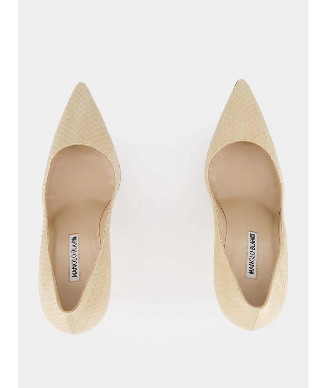 MANOLO BLAHNIK Бежевые кожаные туфли, фото 7