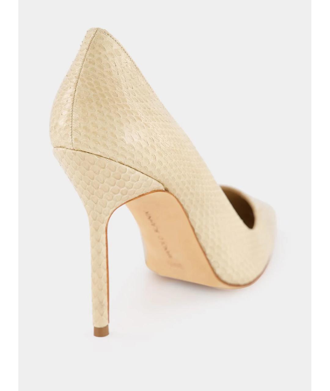 MANOLO BLAHNIK Бежевые кожаные туфли, фото 4