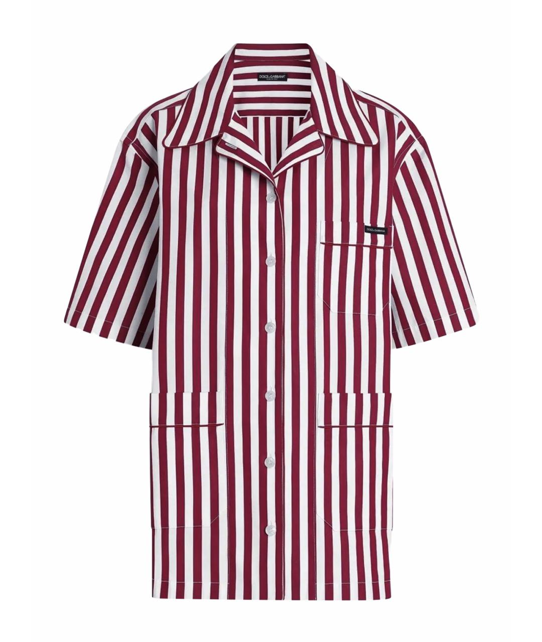 DOLCE&GABBANA Бордовая хлопковая рубашка, фото 1
