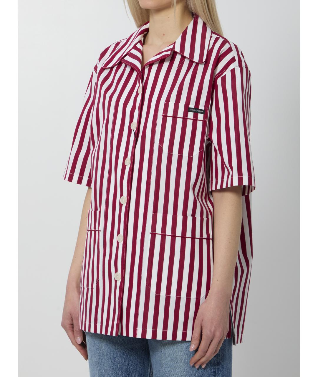 DOLCE&GABBANA Бордовая хлопковая рубашка, фото 2