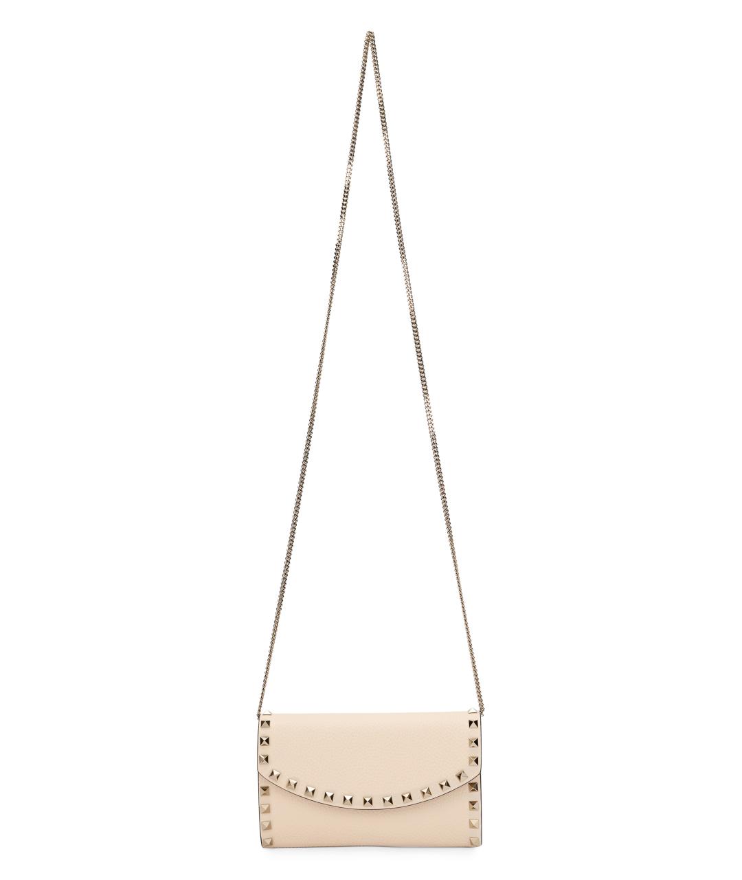 VALENTINO Бежевая кожаная сумка через плечо, фото 2